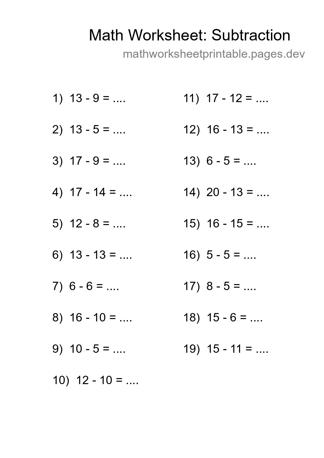Free 19 Subtraction Math Worksheet For Grade 2 With Answers - Part 288