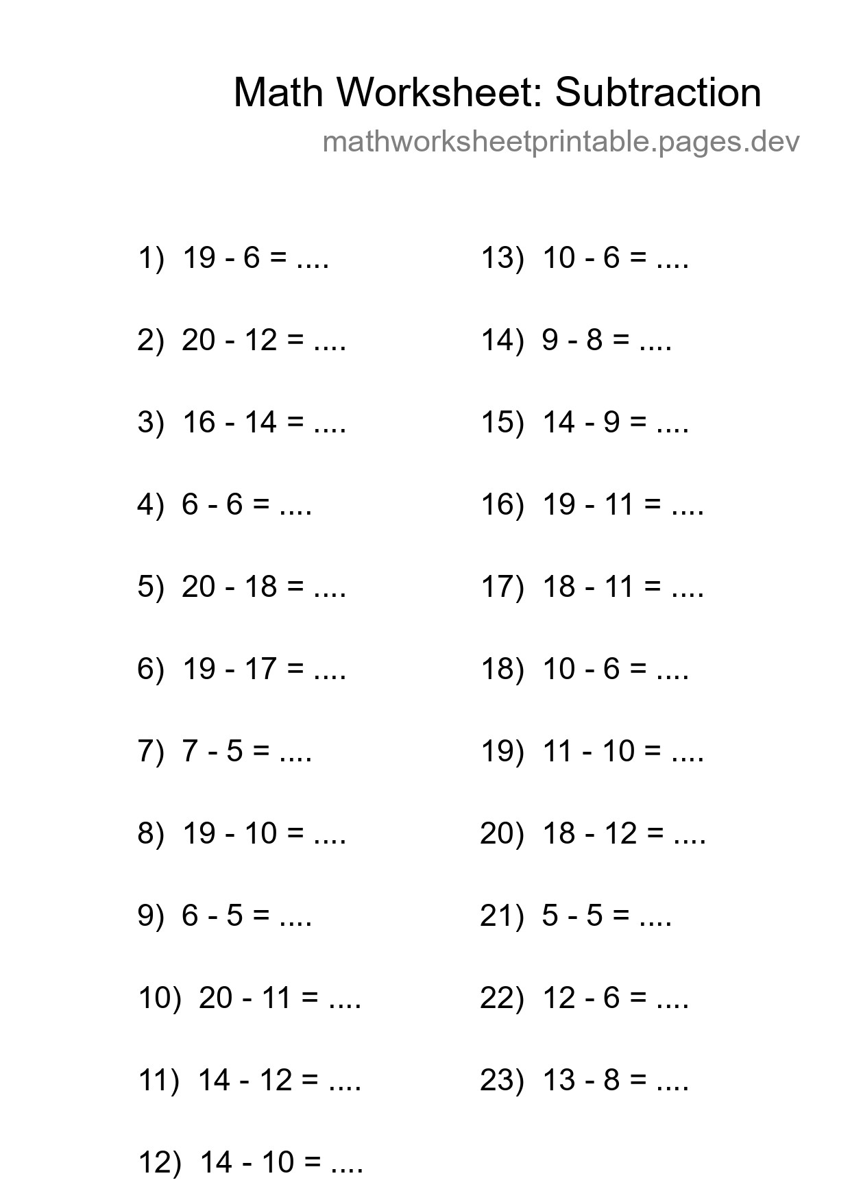 Free 23 Subtraction Math Worksheet For Grade 2 With Answers - Part 278