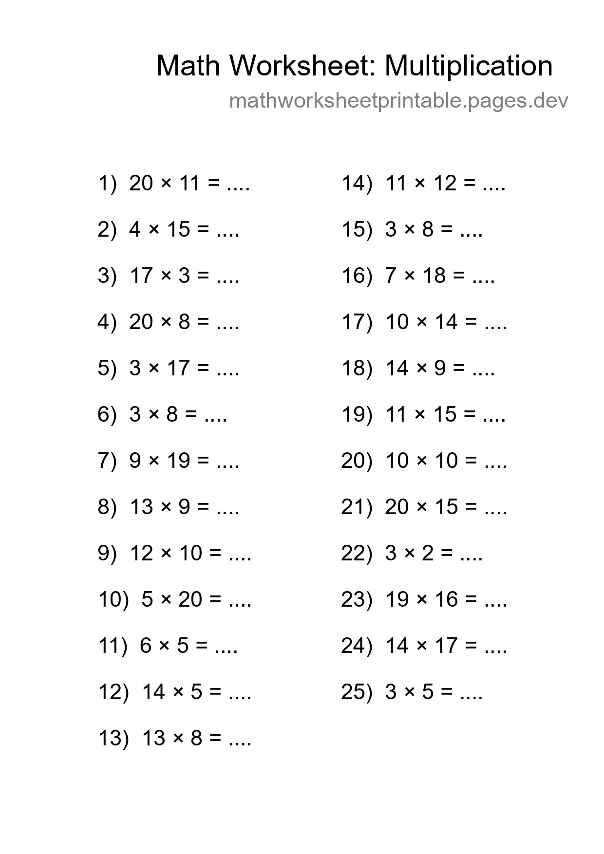 Free 25 Multiplication Math Worksheet For Grade 2 With Answers - Part 127
