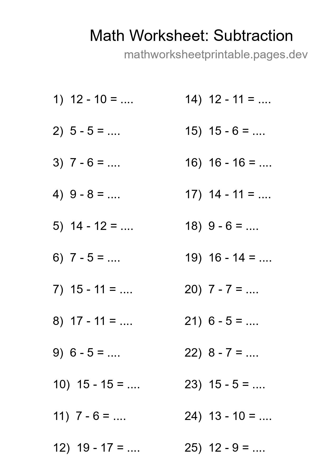 Free 25 Subtraction Math Worksheet For Grade 2 With Answers - Part 228