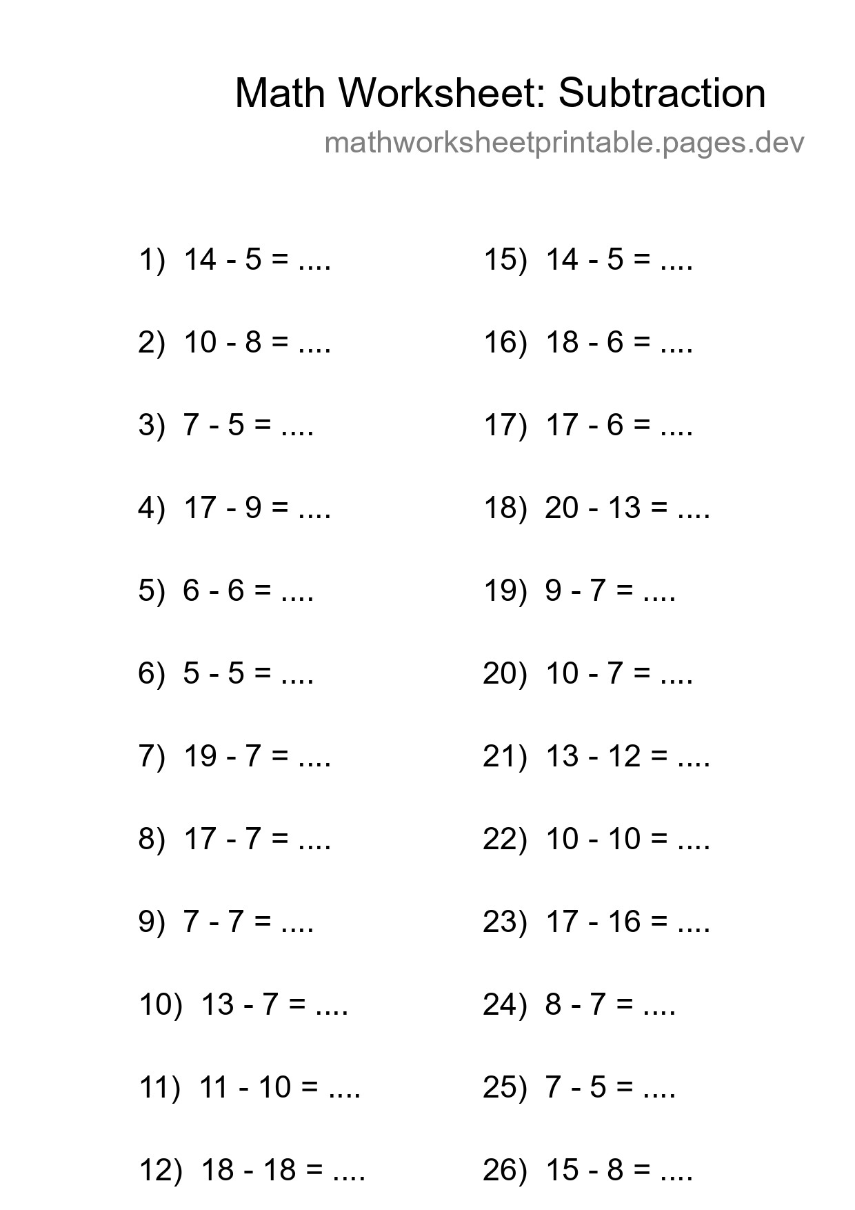 Free 28 Subtraction Math Worksheet For Grade 2 With Answers - Part 128