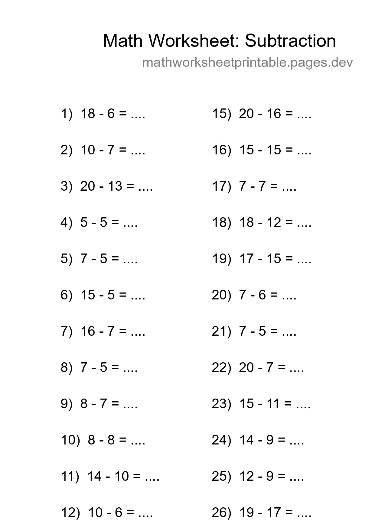 Free 28 Subtraction Math Worksheet For Grade 2 With Answers - Part 88