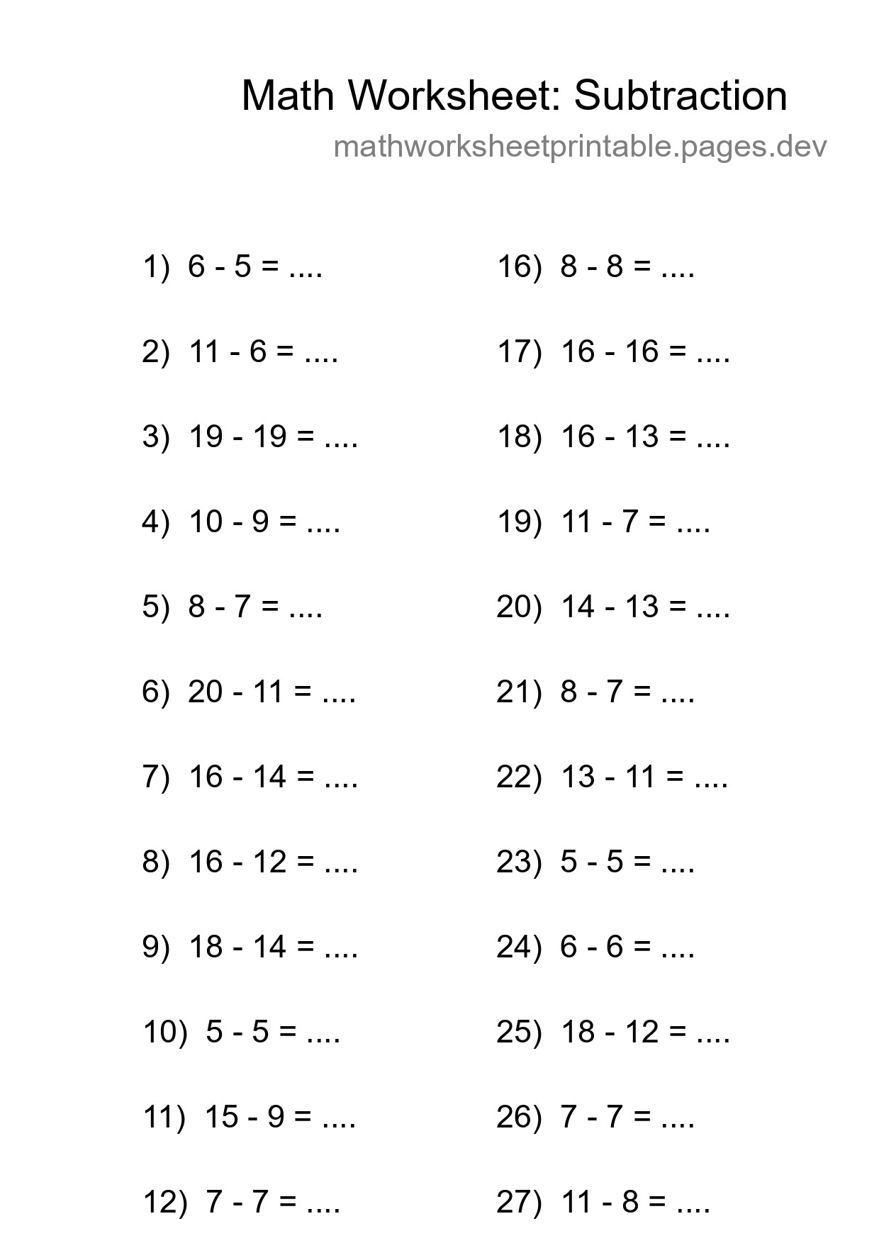 Free 29 Subtraction Math Worksheet For Grade 2 - Part 158
