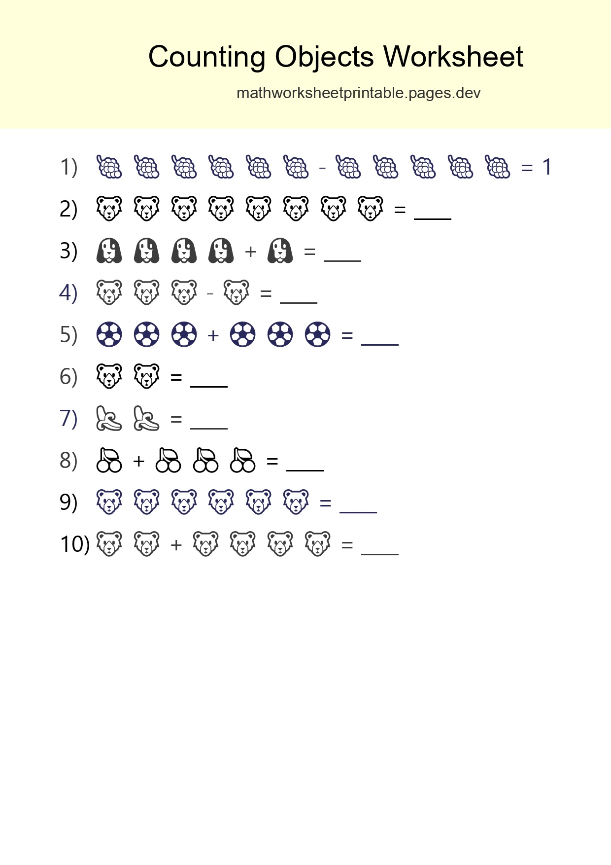 Free Counting Objects Worksheet For Kindergarten - Part 293