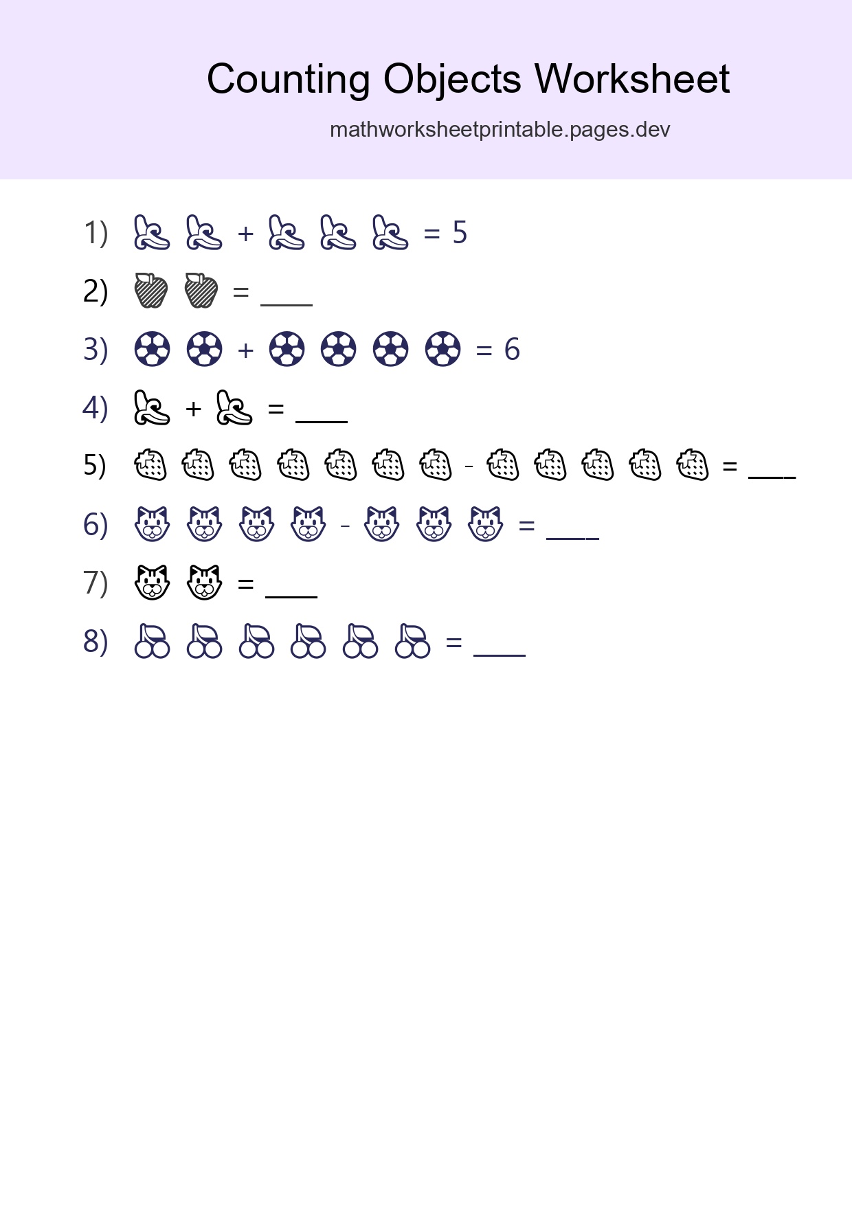 Learn Counting With Pictures Worksheet (Kindergarten) - Part 133
