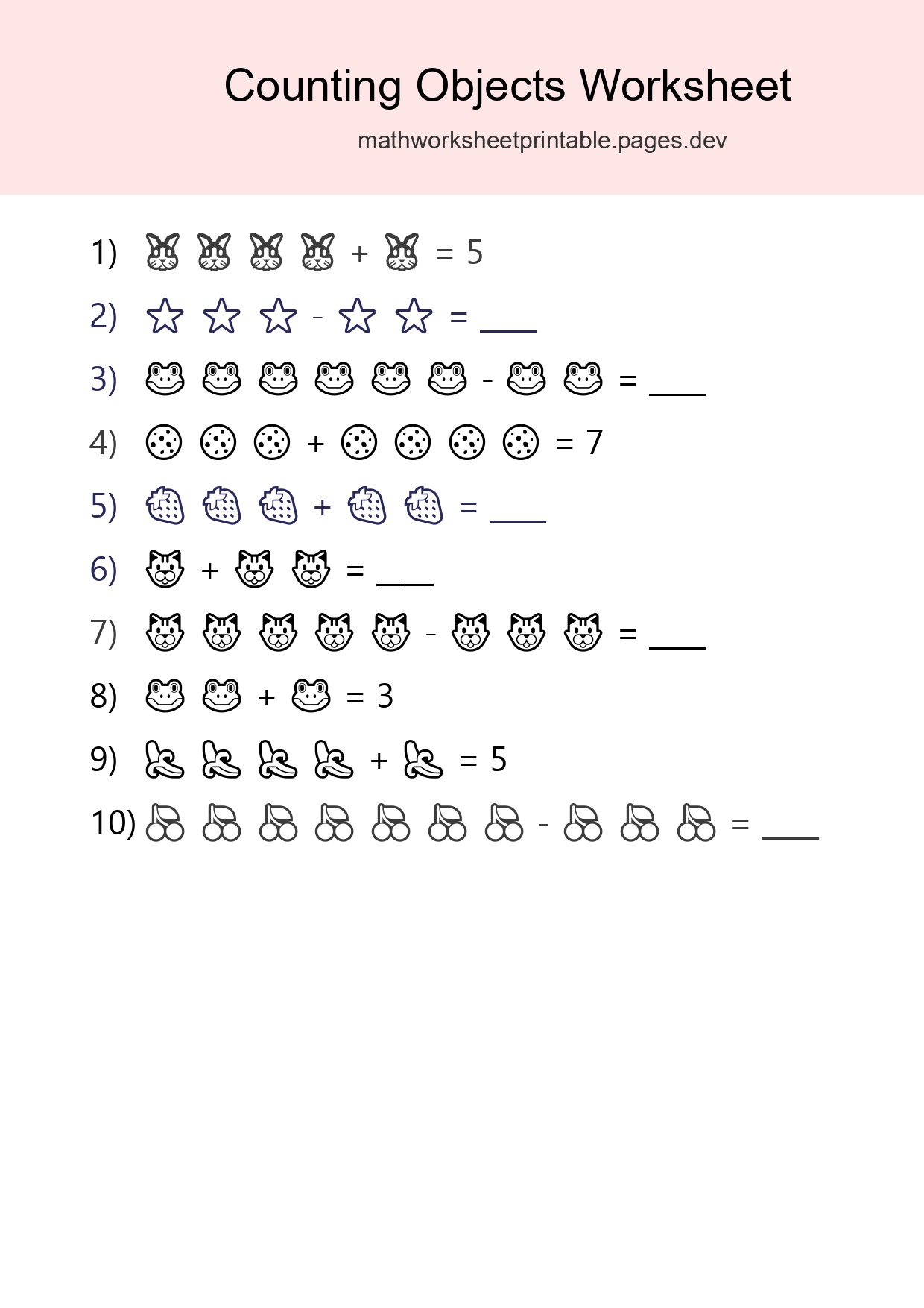 Learn Counting With Pictures Worksheet (Kindergarten) - Part 23