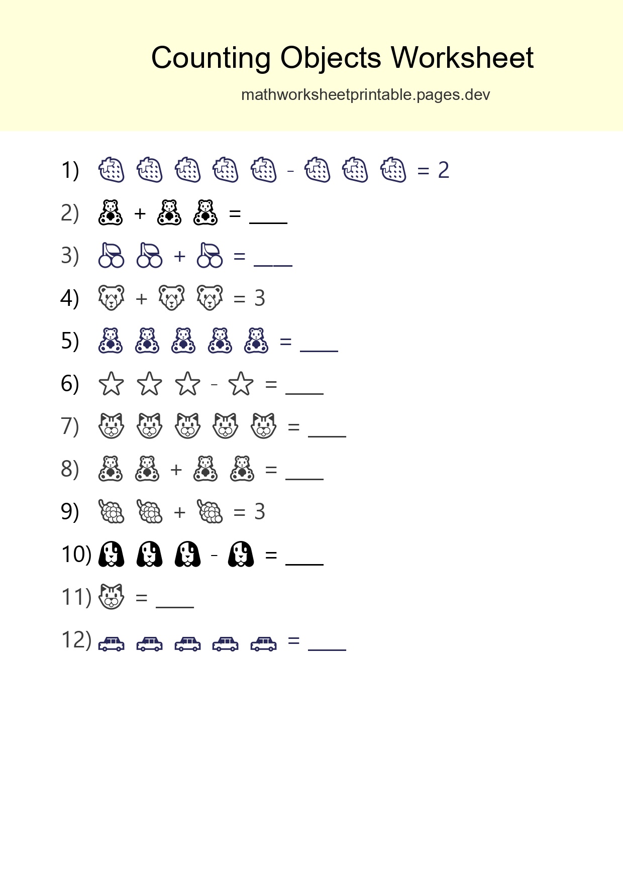 Learn Counting With Pictures Worksheet (Pre-K) - Part 203