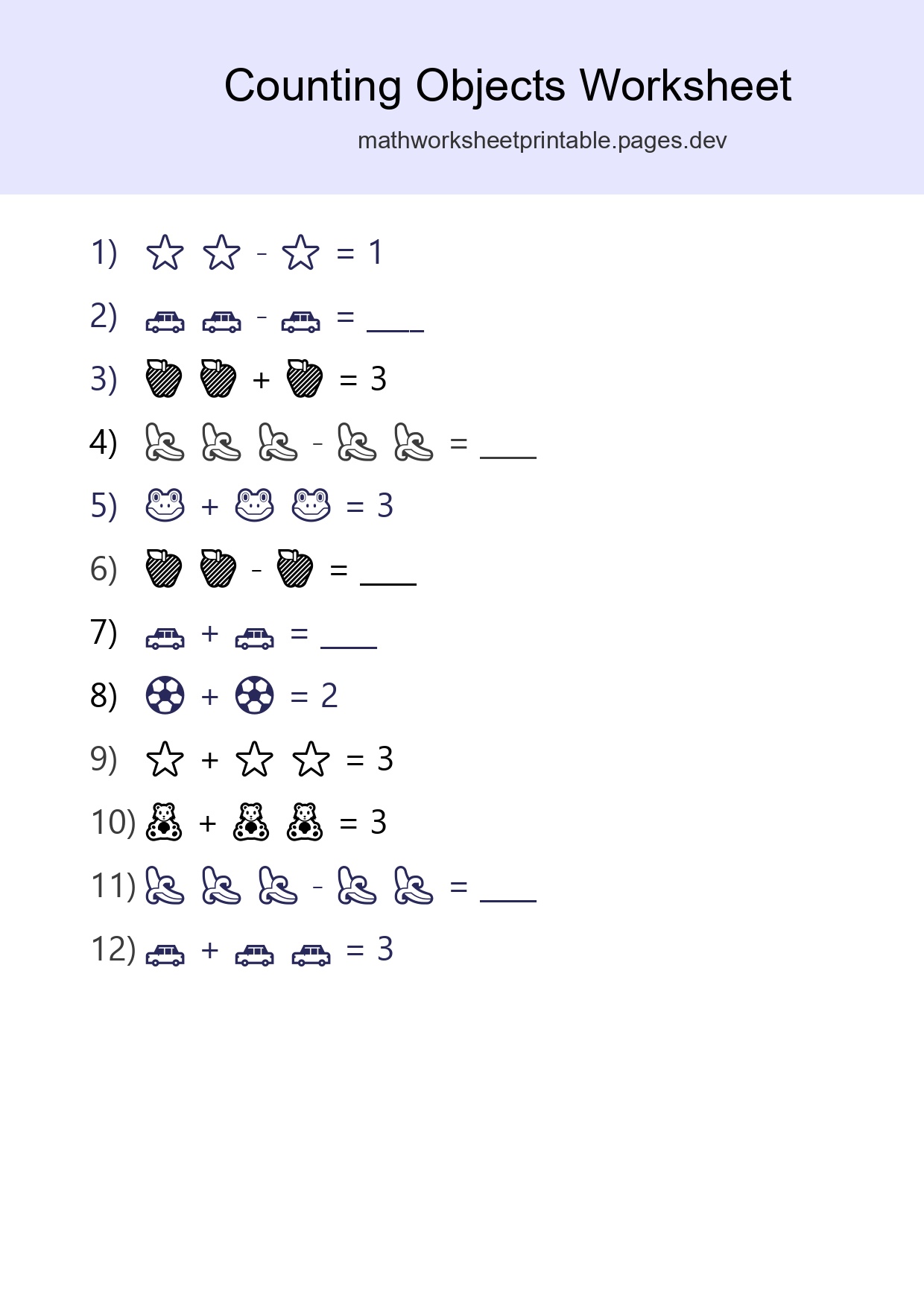 Pre-K Count The Objects Worksheet - Part 153